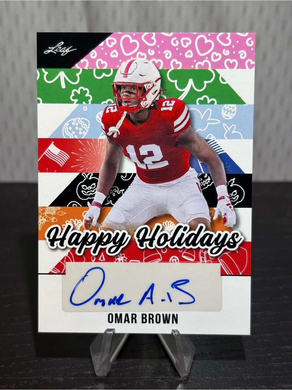 Omar Brown 2025 Leaf Holiday Autographs